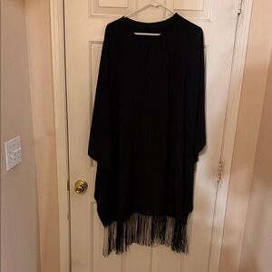 Elegant Black Fringed Tunic Style
